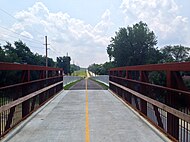 View of the Monon Trail looking south from the bridge over 165th St. in Hammond