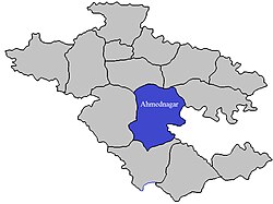 Location of Nagar in Ahmednagar district in Maharashtra