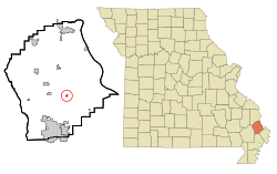 Location of Blodgett, Missouri