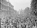 Image 33People gathered in Whitehall to hear Winston Churchill's victory speech, 8 May 1945. (from History of London)