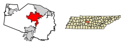 Location within Williamson County and Tennessee