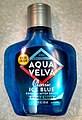 A 100th-anniversary Aqua Velva Ice Blue bottle from 2017
