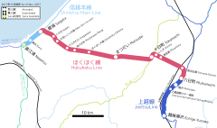 Uonuma-Kyūryō Station is located in Hokuhoku Line