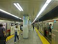 Marunouchi Line platforms. The platform on the left is the middle platform for trains bound for Hōnanchō