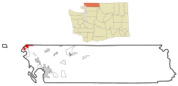 Location in the state of Washington and Whatcom County