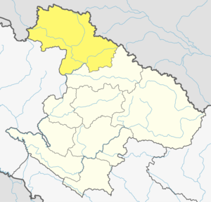 Location of Humla District (dark yellow) in Karnali