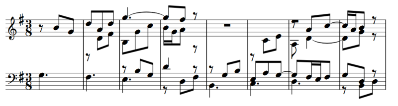First 8 bars of the fourth variation.