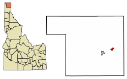 Location of Moyie Springs in Boundary County, Idaho.