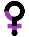 female symbol merged with a question mark