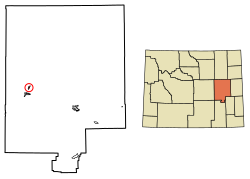 Location of Rolling Hills in Converse County, Wyoming.