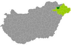 Ibrány District within Hungary and Szabolcs-Szatmár-Bereg County.