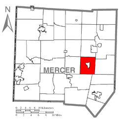 Location of Jackson Township in Mercer County