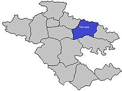 Location of Nevasa in Ahmednagar district in Maharashtra