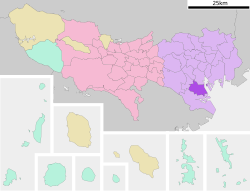 Location of Shinagawa in Tokyo Metropolis