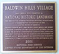 Baldwin Hills Village National Historic Landmark plaque