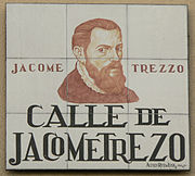 Street sign, Calle de Jacometrezo, Madrid