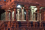 Columns with Dravidian reliefs and carvings
