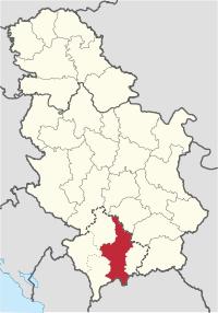 Location of Kosovo District in Serbia