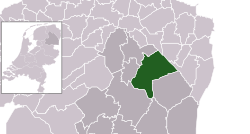 Highlighted position of Aa en Hunze in a municipal map of Drenthe
