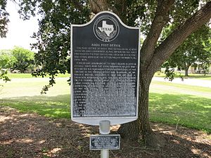State historical marker is located at the post office.