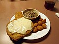 Image 45 Chicken fried steak, corn nuggets, purple hull peas (from Culture of Arkansas)