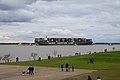 CSCL Indian Ocean after running aground near Grünendeich in early February 2016