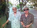 María Lucía Laxague de Szwedowski, my mother, (1914-2015) standing outdoors with María Beatriz Laxague, my aunt (1925-2017).