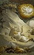 Taddeo Gaddi painted the first large night scene in this Annunciation to the Shepherds.