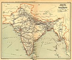 1909 Indian rail map