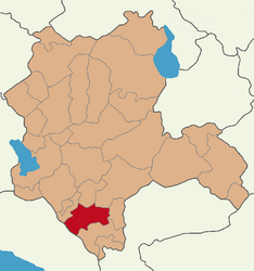 Map showing Bozkır District in Konya Province