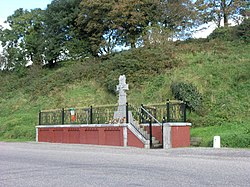 Cross commemorating where Michael Collins was killed nearby in August 1922