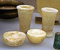 Model alabaster vases from one of the foundation deposits