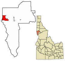 Location of Lewiston in Nez Perce County, Idaho