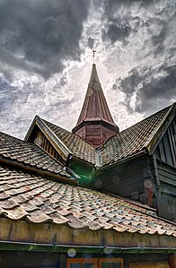 Rollag stave church steeple