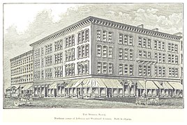 Merrill Block, 1859, NE Corner of Jefferson and Woodward.