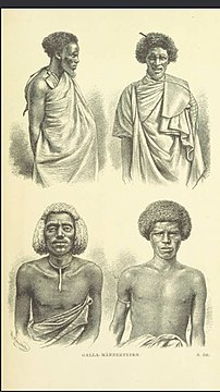 Drawing of four Oromo men