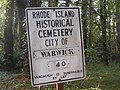 Rhode Island Historical Cemetery sign
