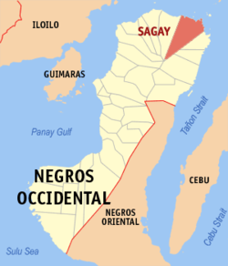 Map of Negros Occidental with Sagay highlighted