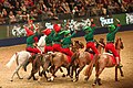 Pony Club Games team dressed as elves as part of the Christmas finale at Olympia 2017
