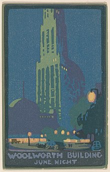 lithograph of the Woolworth Building