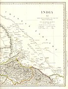 SDUK map of 1834 shows the source of Kali river flowing through Byans valley, also shown as the international border