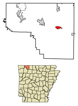 Location of Green Forest in Carroll County, Arkansas.