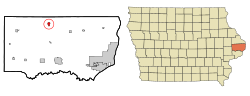 Location of Delmar, Iowa