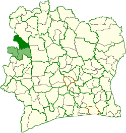 Location in Ivory Coast. Koro Department has retained the same boundaries since its creation in 2008.