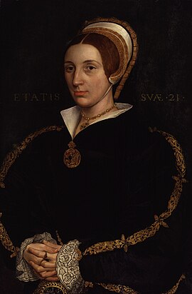 Unknown woman, formerly known as Catherine Howard, late 17th-century, after Hans Holbein the Younger[35][36]