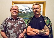 Carl Johan De Geer and Ernst Billgren at the exhibition "100 Fantastic Paintings" at the Academy of Fine Arts in Stockholm 2015.