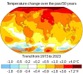 Image 18Surface air temperature change over the past 50 years. (from Developing country)