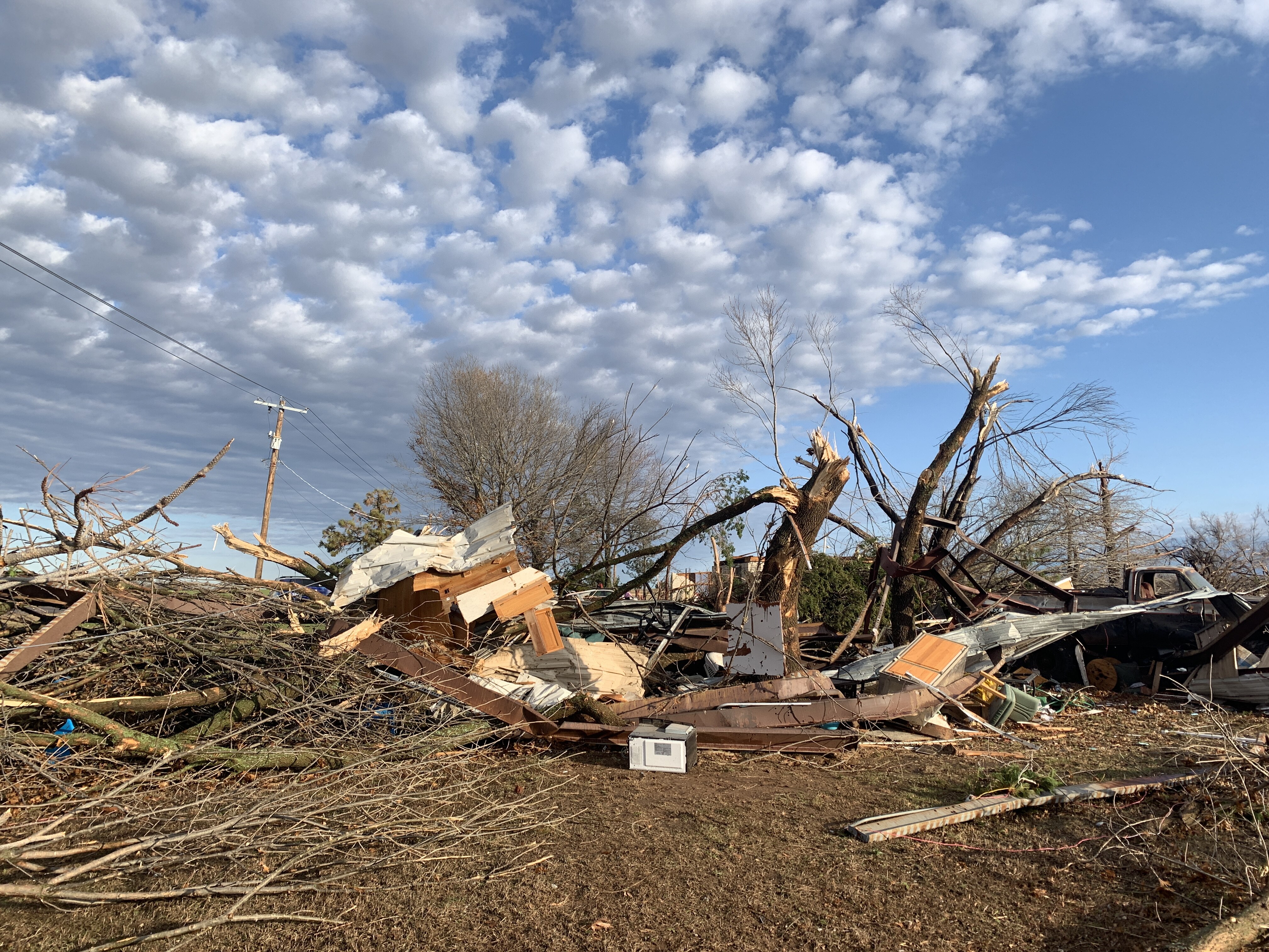 Remnants of an outbuilding that was destroyed just to the northeast of Wayne, Oklahoma.