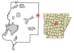 Location of Mount Vernon in Faulkner County, Arkansas.