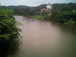 View of Pamba river from Vadasserikkara new bridge